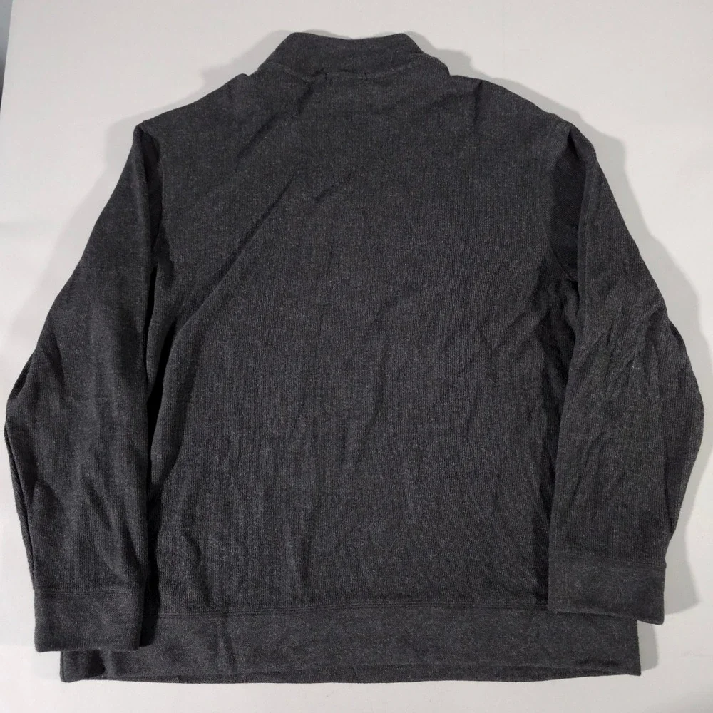 Banana Republic Quarter Zip Pullover Mens XXL Gray Ribbed Mock Neck Sweater